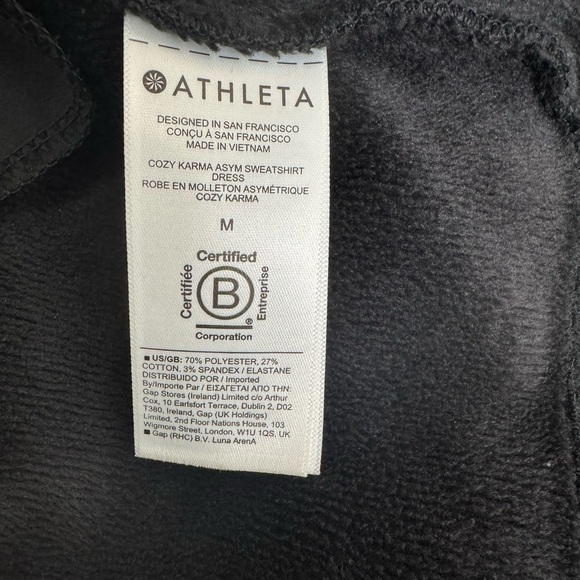Athleta Cozy Karma Asym Sweatshirt Dress in Black Size Medium - Picture 9 of 11